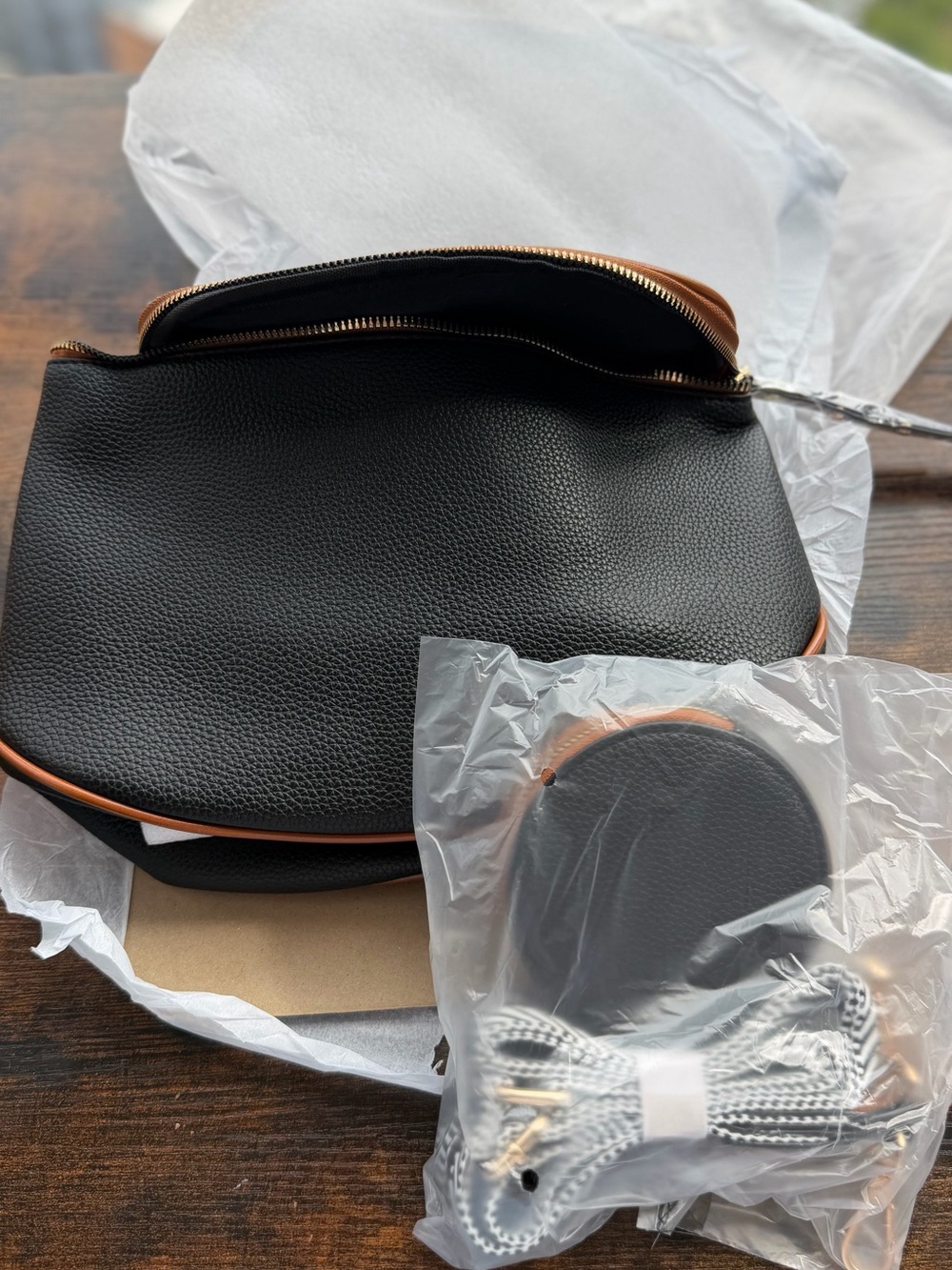 NWT Black & Brown 3-Piece Multi-Way Crossbody Bag Set